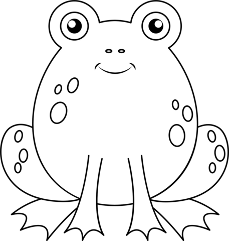 Cute Frog Coloring Page